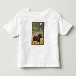 Camiseta De Bebé Oso negro en el bosque - curva, Oregon