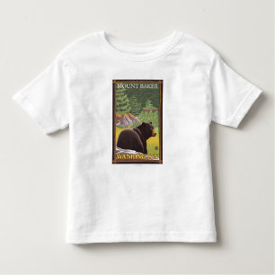 Camiseta De Bebé Oso negro en el bosque - panadero del soporte,