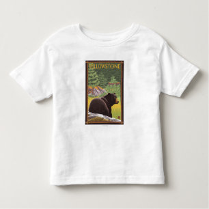 Camiseta De Bebé Oso negro en el bosque - parque nacional de
