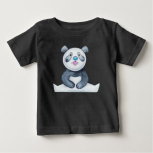 Camiseta De Bebé Oso Panda Adorable Sacando la Lengua Divertido