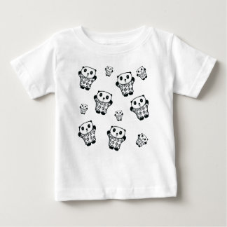 Camiseta De Bebé Oso Panda Blanco Y Negro Simple Moderno