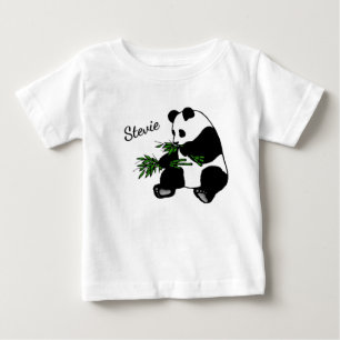 Camiseta De Bebé Oso Panda Gigante Come Nombre de Bambú