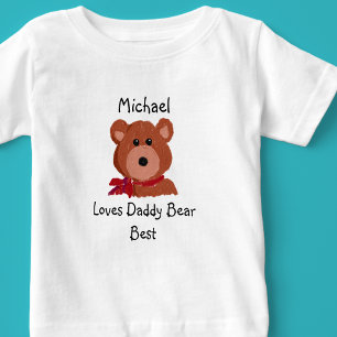 Camiseta De Bebé Oso Papa Amor Monograma Mejor