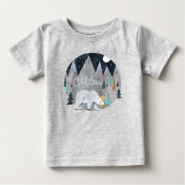 Camiseta De Bebé Oso Polar Adorable Invierno 