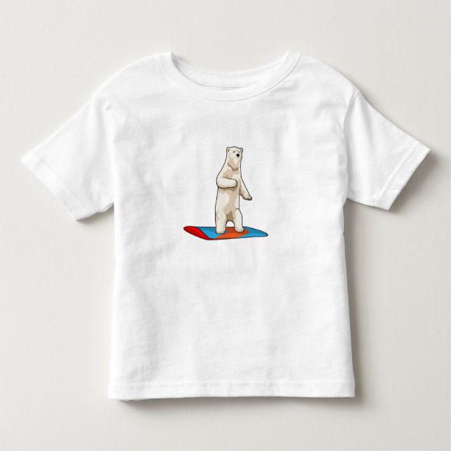 Camiseta De Bebé Oso polar como snowboard con Snowboard (Anverso)