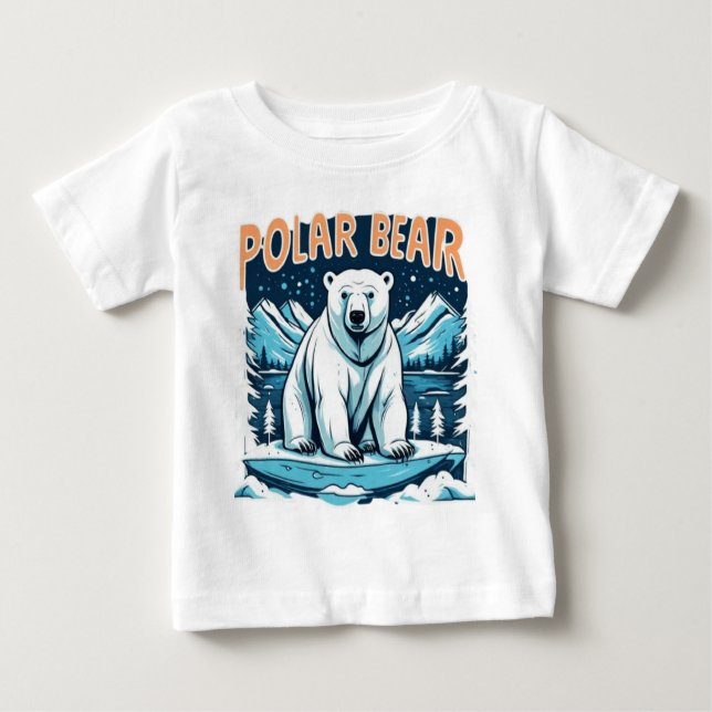 Camiseta De Bebé Oso polar de animales curados (Anverso)