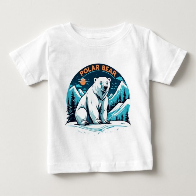 Camiseta De Bebé Oso polar de animales curados (Anverso)