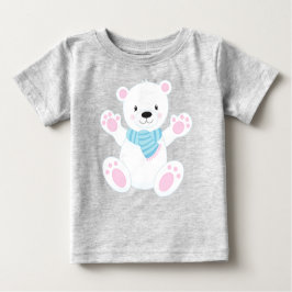 Camiseta De Bebé Oso Polar, Oso Blanco, Oso Cubierto, Oso Con Cubie
