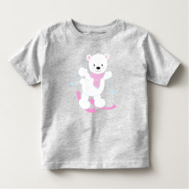 Camiseta De Bebé Oso Polar, Oso Blanco, Oso Cuto, Oso Esquiador