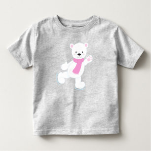 Camiseta De Bebé Oso Polar, Oso Blanco, Oso De Patinaje Hielo, Esca
