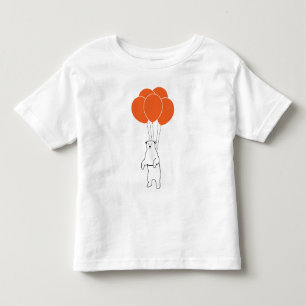 Camiseta De Bebé Oso polar que vuela con los globos