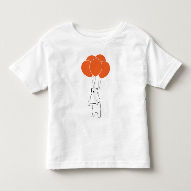 Camiseta De Bebé Oso polar que vuela con los globos (Anverso)