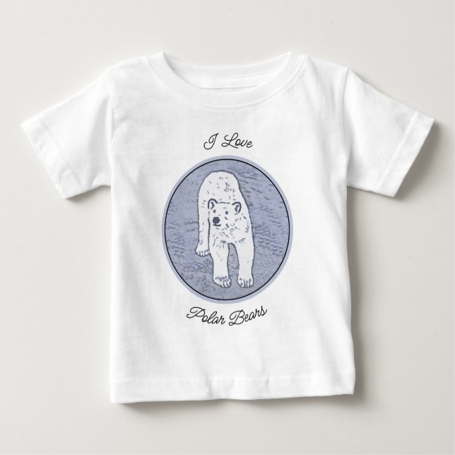 Camiseta De Bebé Oso polar sobre pintura de hielo - Arte de vida sa (Anverso)