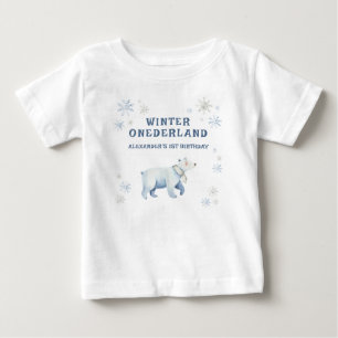 Camiseta De Bebé Oso Polar Winter Onederland cumple 1 año