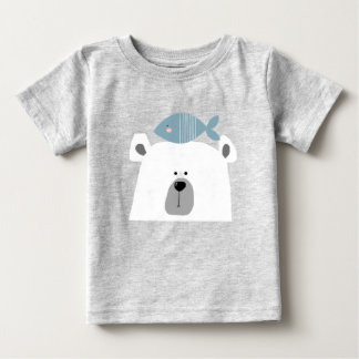 Camiseta De Bebé Oso polar y pez Scandi cute