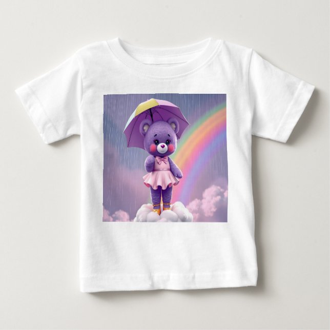 Camiseta De Bebé Oso Raro ~ Púrpura (Anverso)
