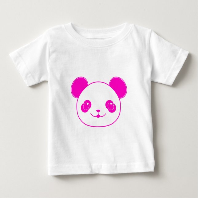 Camiseta De Bebé Oso rosa Kawaii Panda (Anverso)