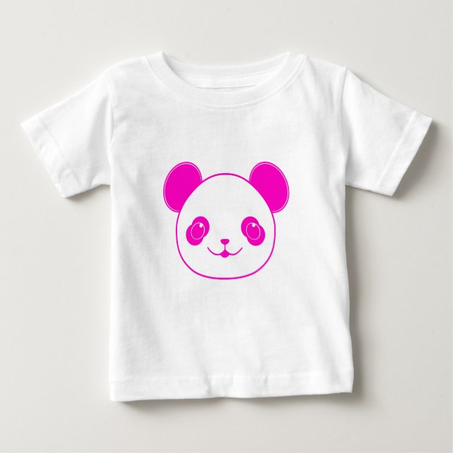 Camiseta De Bebé Oso rosa Kawaii Panda (Anverso)