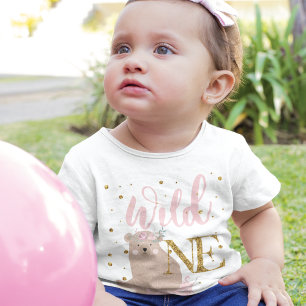 Camiseta De Bebé Oso Salvaje - Brillo Personalizado