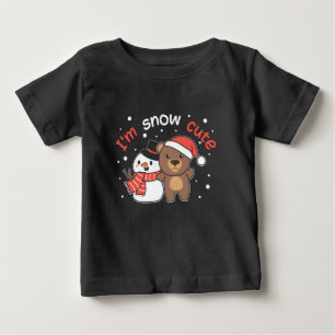 Camiseta De Bebé Oso, soy el muñeco de nieve de nieve.