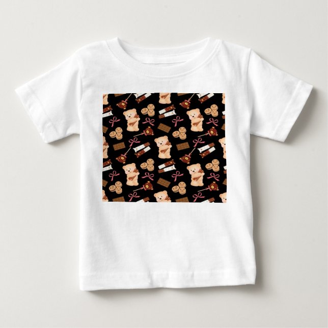 Camiseta De Bebé Oso y chocolate (Anverso)