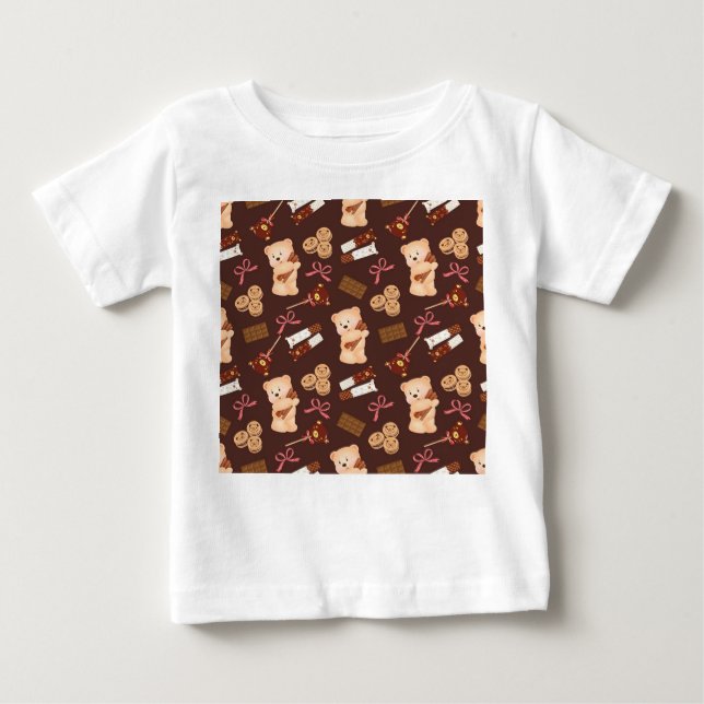 Camiseta De Bebé Oso y chocolate (Anverso)