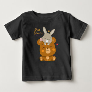 Camiseta De Bebé Oso y conejo
