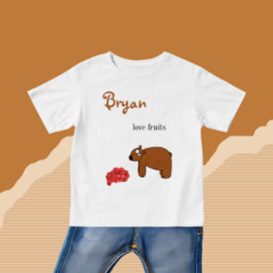 Camiseta De Bebé Oso y frambuesa