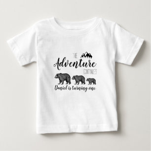 Camiseta De Bebé Osos de bosque rústico de primer cumpleaños person
