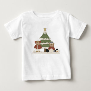 Camiseta De Bebé Osos de peluche caprichosos y árbol de Navidad