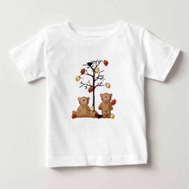 Camiseta De Bebé Osos De Teddy De Sentido Caído Bajo Un Árbol (Anverso)