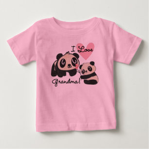 Camiseta De Bebé Osos Panda Amo a la Abuela