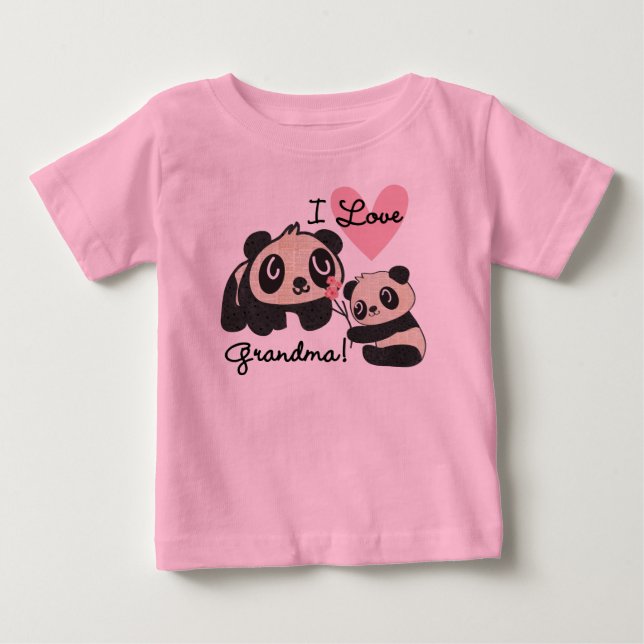 Camiseta De Bebé Osos Panda Amo Abuela (Anverso)