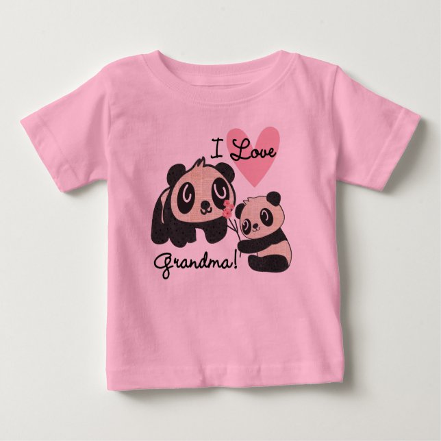 Camiseta De Bebé Osos Panda Quiero Abuela (Anverso)