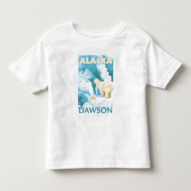 Camiseta De Bebé Osos polares y Cub - Dawson, Alaska (Anverso)