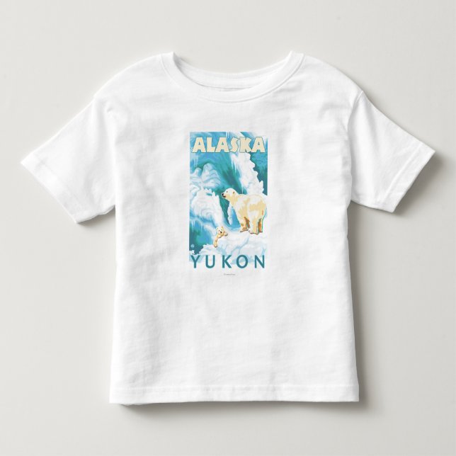 Camiseta De Bebé Osos polares y Cub - el Yukón, Alaska (Anverso)