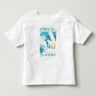 Camiseta De Bebé Osos polares y Cub - Juneau, Alaska