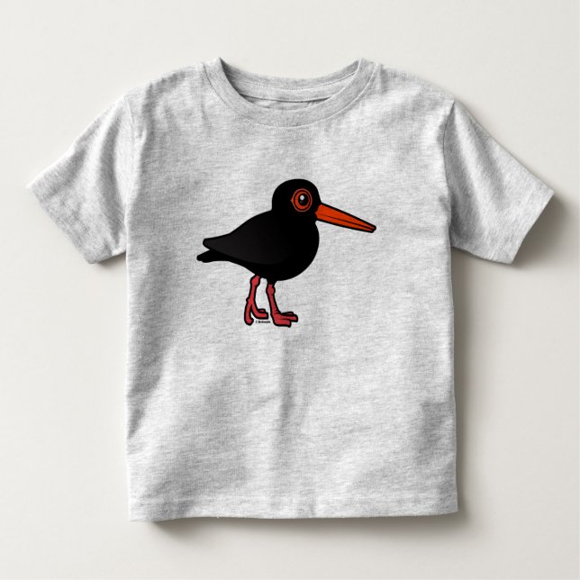 Camiseta De Bebé Ostrero fuliginoso de Birdorable (Anverso)