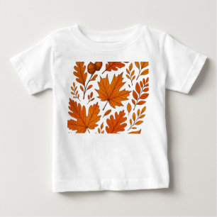 Camiseta De Bebé Otoño Botánico - Hojas de Caída Vintage