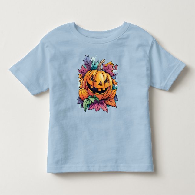Camiseta De Bebé Otoño Jack-o'-Lantern (Anverso)