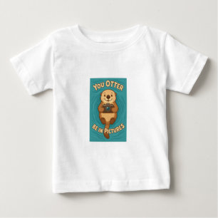 Camiseta De Bebé Otter Be in Pictures Cute Sea Otter con cámara