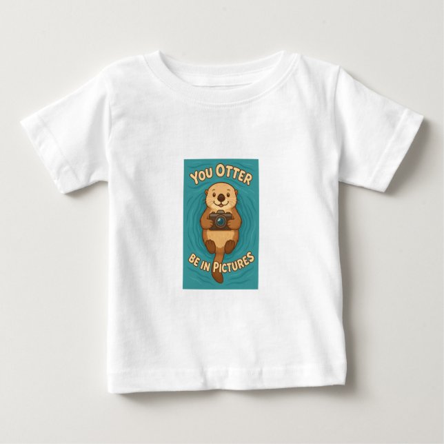 Camiseta De Bebé Otter Be in Pictures Cute Sea Otter con cámara (Anverso)