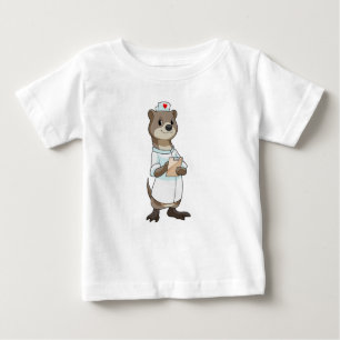 Camiseta De Bebé Otter como enfermera con corazón