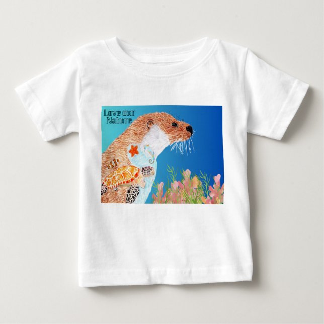 Camiseta De Bebé Otter de la naturaleza (Anverso)