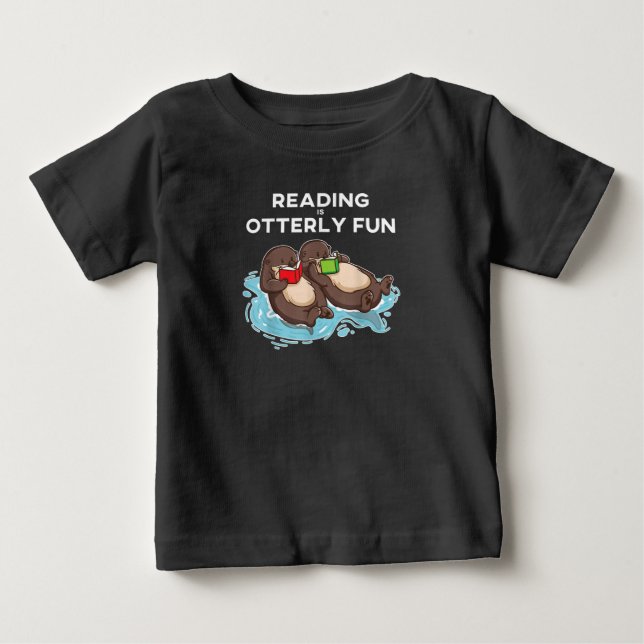 Camiseta De Bebé Otter Gift | Gusano de libros de Otter marino leye (Anverso)