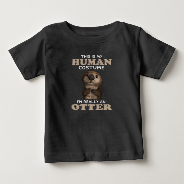 Camiseta De Bebé Otter Gift | Mi disfraz humano soy realmente un ab (Anverso)