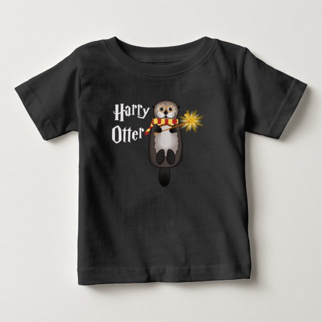 Camiseta De Bebé Otter Magic Wizard Funny Otter Halloween (Anverso)