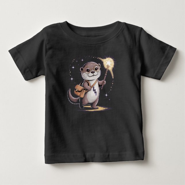 Camiseta De Bebé Otter Magic Wizard Funny Otter Halloween (Anverso)