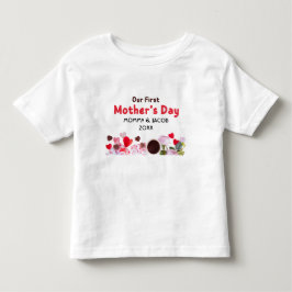 Camiseta De Bebé Our First Mother's Day Custom Name Baby T-Shirt
