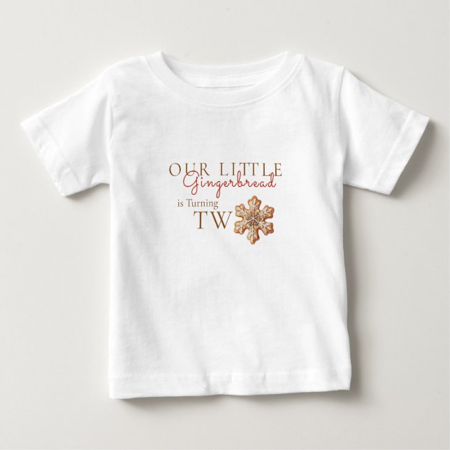 Camiseta De Bebé Our little Gingerbread Turning Two (Anverso)